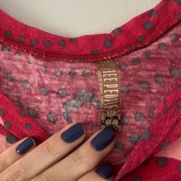 free people patterned fitted tee - Picture 3 of 3